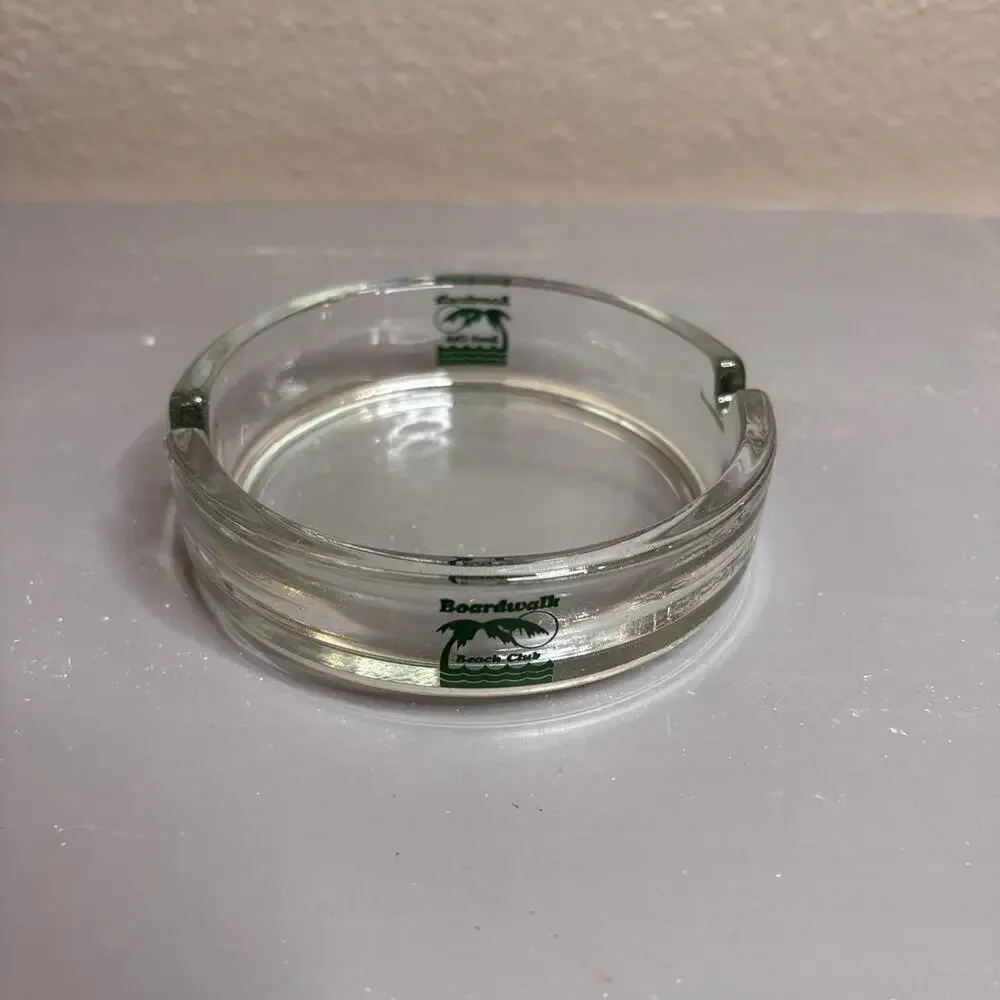 Vintage Boardwalk Beach Club Glass Ashtray Walt Disney World Resort Souvenir